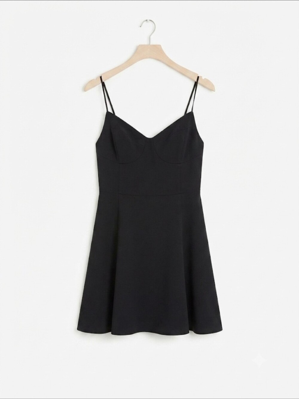 Abercrombie & Fitch Black Spaghetti Strap Fit-and-Flare Mini Dress Size XLP